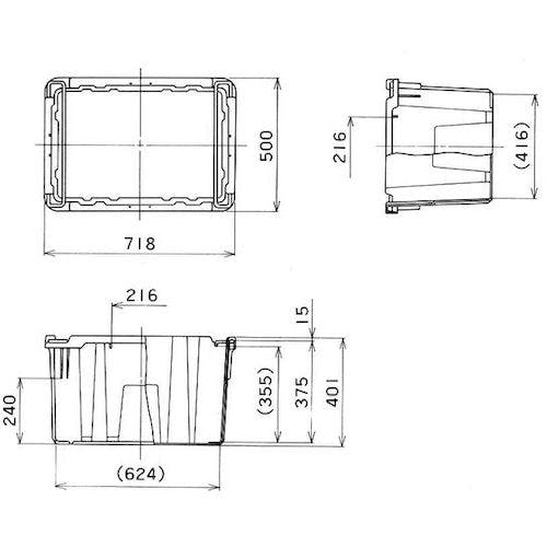 CAINZ-DASH】矢崎化工 ポリテナー 105L PT－110 ブルー PT
