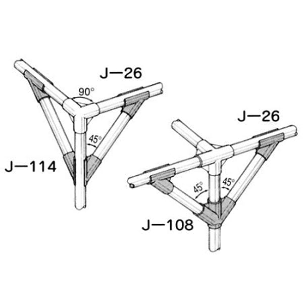 イレクター ジョイント ブラック J-26-S-BL | 作業工具・作業用品