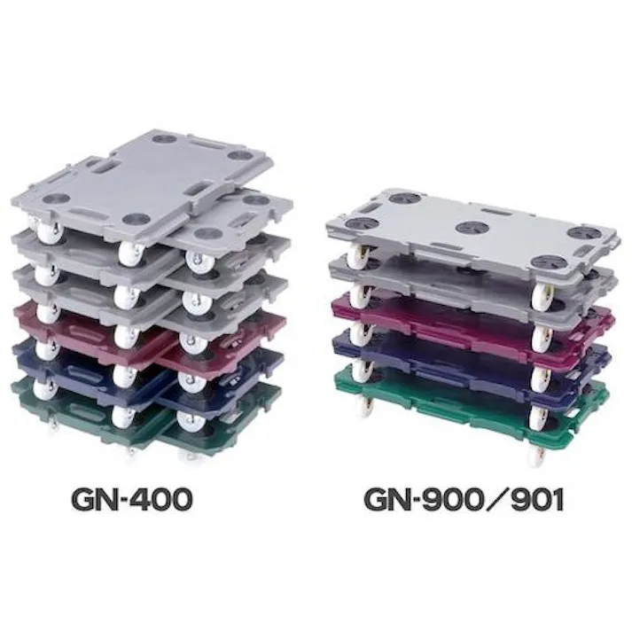 【CAINZ-DASH】矢崎化工 連結型樹脂製平台車 ミニポリトラー ナイロン車輪 GN-900 グリーン GN900G【別送品】