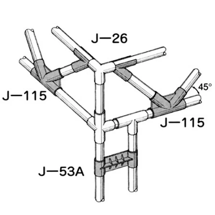 イレクター ジョイント ブラック J-53A-S-BL