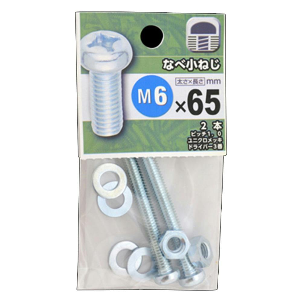 なべ小ねじ 十字穴付き M6×65 2本