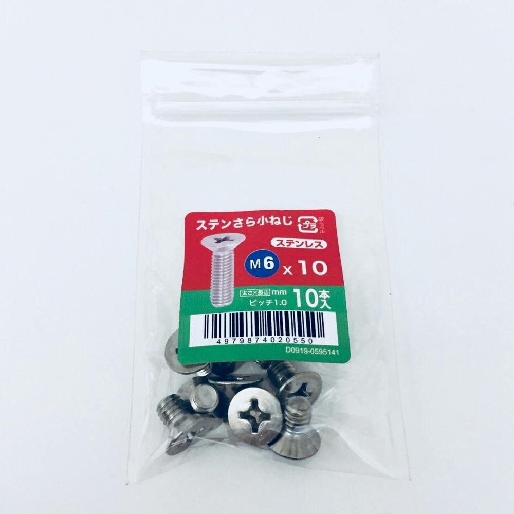 ステンさら小ねじ 10入り 6×10