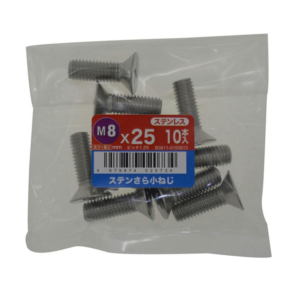ステンさら小ねじ 10入り 8×25