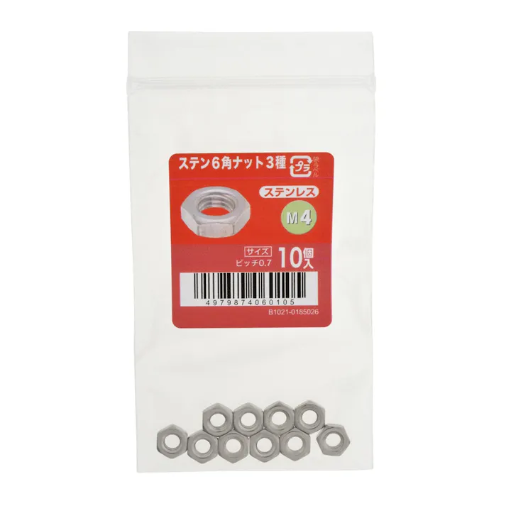 ステン6角ナット3種 10入り M4