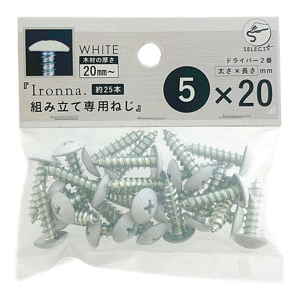 ヤハタ Ironna 組み立て専用ねじ 白 5×20