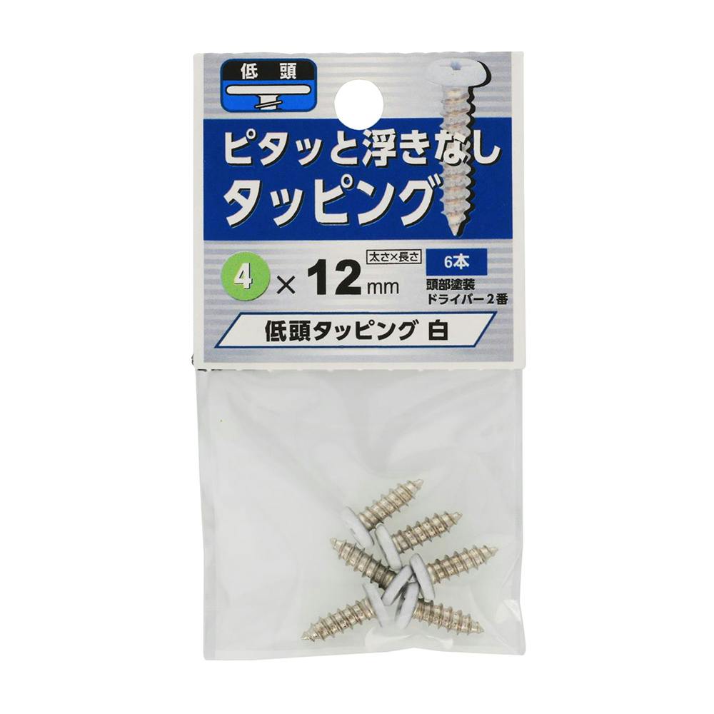 タッピング 低頭 白 M4×12mm タッピングねじ タッピング 低頭 白 M4×12mm タッピングねじ