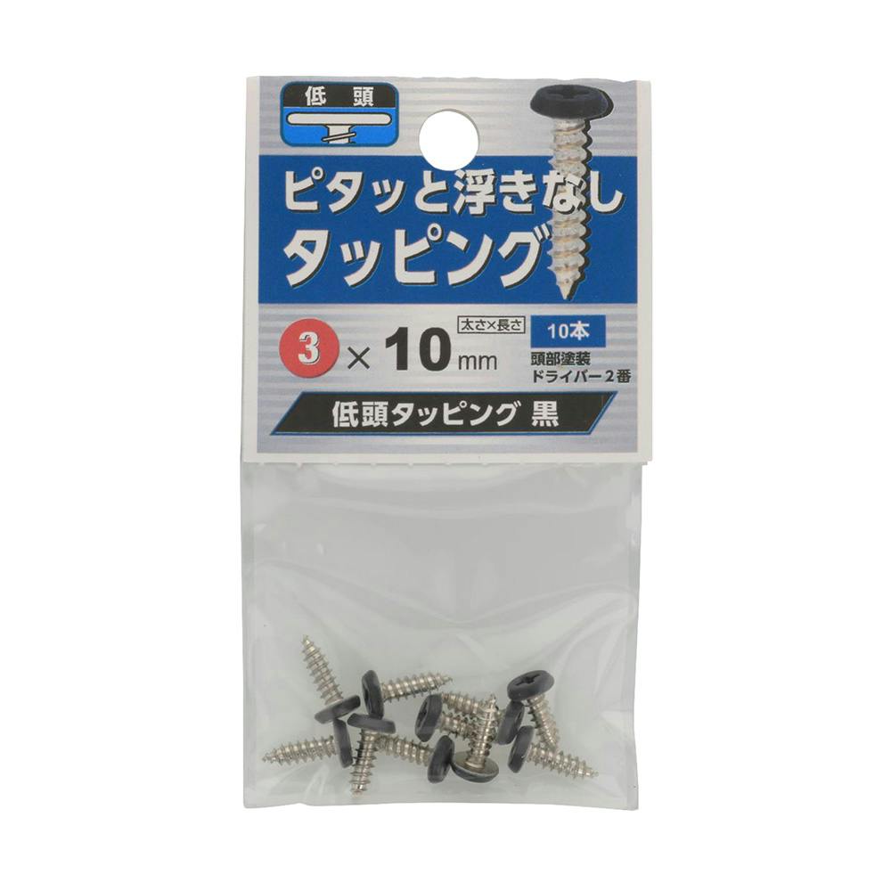 タッピング 低頭 黒 M3×10mm タッピングねじ タッピング 低頭 黒 M3×10mm タッピングねじ