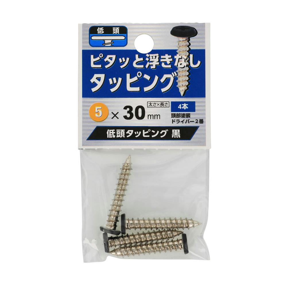 タッピング 低頭 黒 M5×30mm タッピングねじ タッピング 低頭 黒 M5×30mm タッピングねじ