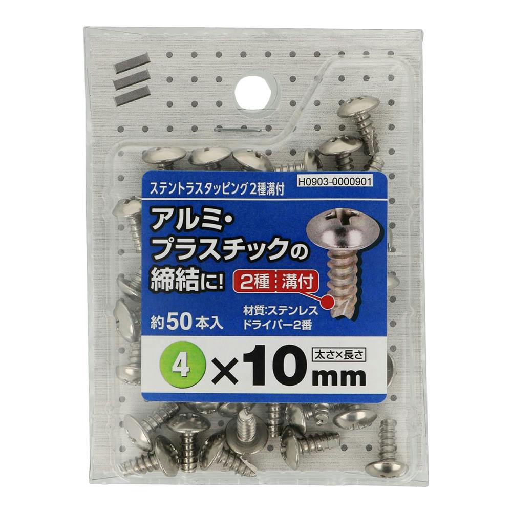 ステントラスタッピング2種溝付 中 M4×10mm 50入 | ねじ・くぎ