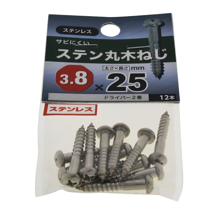 ステン丸木ねじ 3.8×25