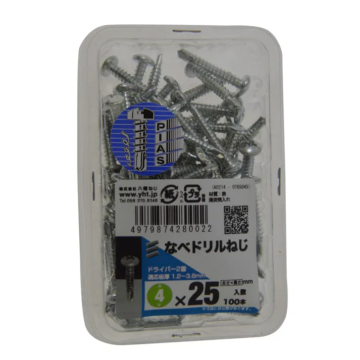 ピアス なべドリルねじ 4×25mm 100本入