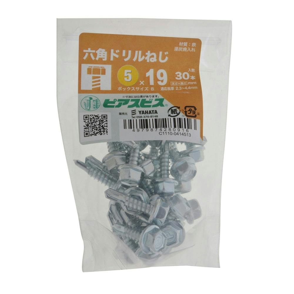りゅうじ ピアスビス 六角ドリルねじ 5×25mm 30本入 | ねじ・くぎ・針金