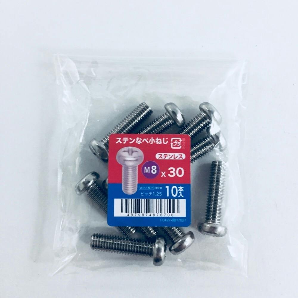 ステンなべ小ねじ 10入り 8×30