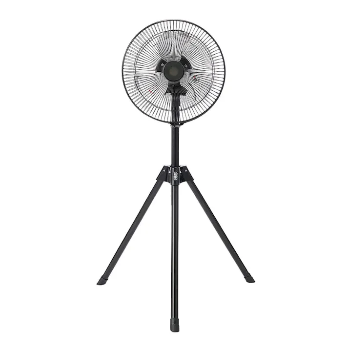 25cmアルミスタンド扇 ブラック 羽根径25cm 3段階風量 YAS-255C (K)(販売終了)