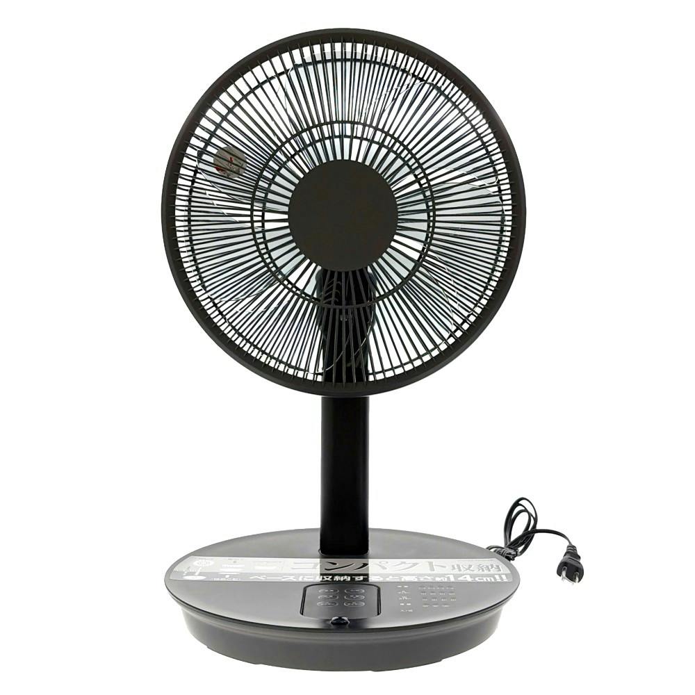 リビング扇風機 DCモーター 30cm コンパクト収納 グレー YT-D3435HFR