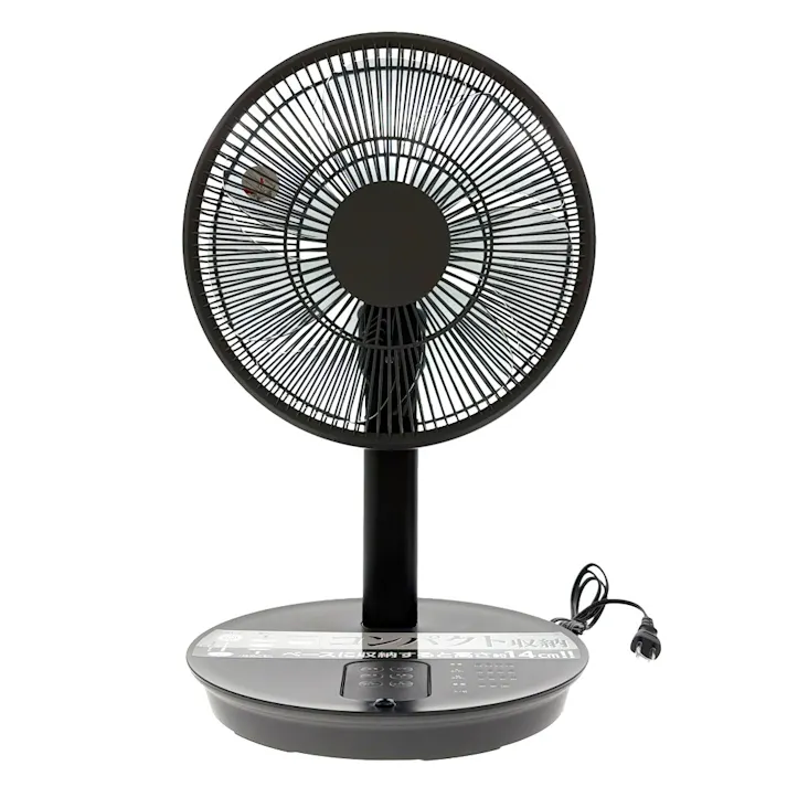 リビング扇風機 DCモーター 30cm コンパクト収納 グレー YT-D3435HFR