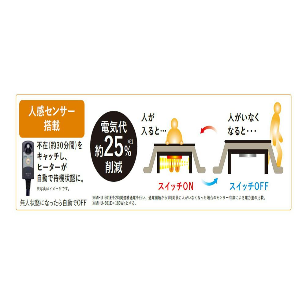 送料無料】ユアサプライムス こたつテーブル 人感センサー付き 幅120×奥行80×高さ39cm ナチュラル AYK-TKM1203N【別送品】 |  空調・季節家電 通販 | ホームセンターのカインズ