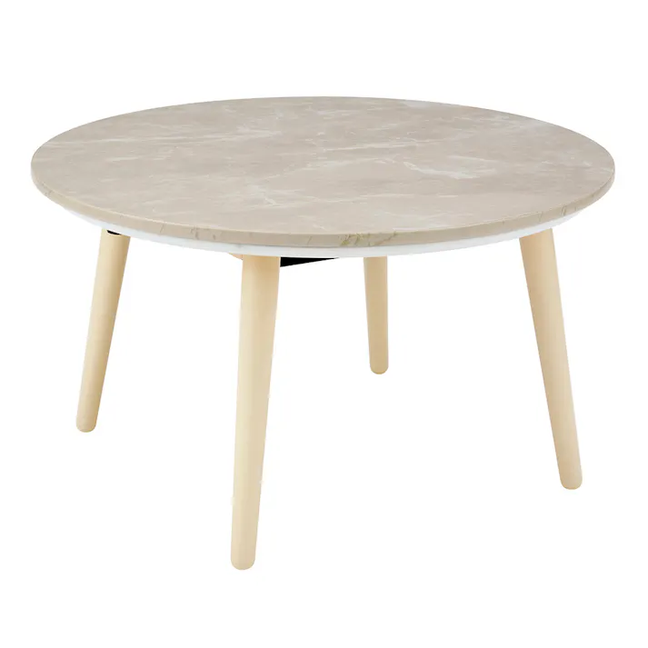 丸形こたつ シロナ 幅67cm 奥行67cm 高さ38cm ホワイトマーブル R67G(WMA)【別送品】