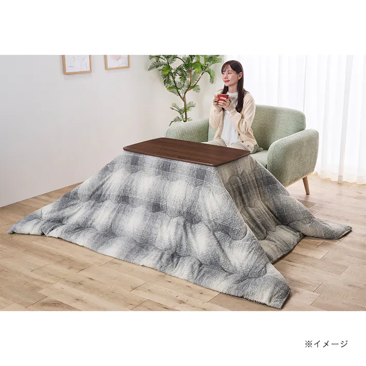 ソファ前こたつ 石英管 幅90cm 奥行50cm 高さ42/62cm ブラウン AYK-S90HT(BR)【別送品】