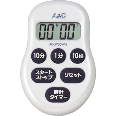 【CAINZ-DASH】エー・アンド・デイ デジタルタイマー１００分形タイマー白 AD5706WH【別送品】