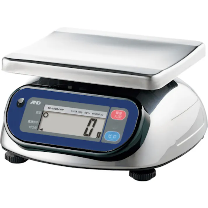 【CAINZ-DASH】エー・アンド・デイ 防塵防水デジタルはかり(検定付・3区) ひょう量2kg SK2000IWP-A3【別送品】