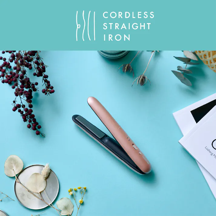 コイズミ コードレスストレートアイロン ピンク KHS-8640P