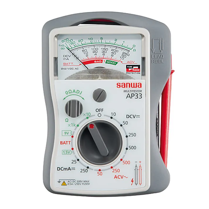 サンワ 薄型アナログマルチテスター AP33