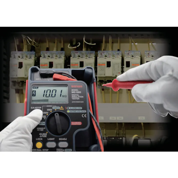 【CAINZ-DASH】三和電気計器 デジタル絶縁抵抗計 1000V/500V/250V MG1000【別送品】
