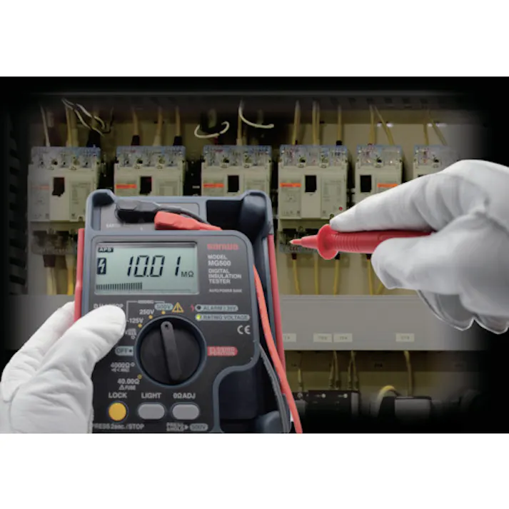 【CAINZ-DASH】三和電気計器 デジタル絶縁抵抗計 500V/250V/125V MG500【別送品】