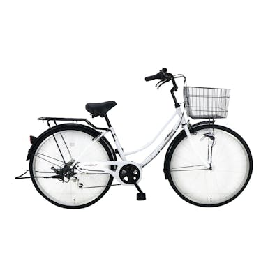 【自転車】《シナネンサイクル》FMC266BHD-CZ タウン26・6S プレストHD ホワイト(販売終了)