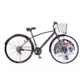 【自転車】《シナネンサイクル》カゴ付クロスバイク 27インチ アリト 外装6段変速 ブラック