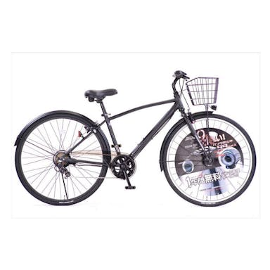 【自転車】《シナネンサイクル》カゴ付クロスバイク 27インチ アリト 外装6段変速 ブラック