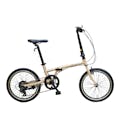 【自転車】《シナネンサイクル》 折り畳み自転車 アルミミニベロ アリト 20インチ 外装7段変速 ベージュ