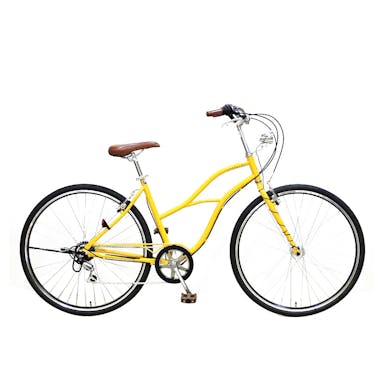 【自転車】《シナネンサイクル》クルーザー カヴァロ 27インチ 外装6段変速 イエロー(販売終了)