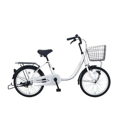 【自転車】《シナネンサイクル》軽快プレスト ミニ LEDオートライト 20インチ シルバー(販売終了)