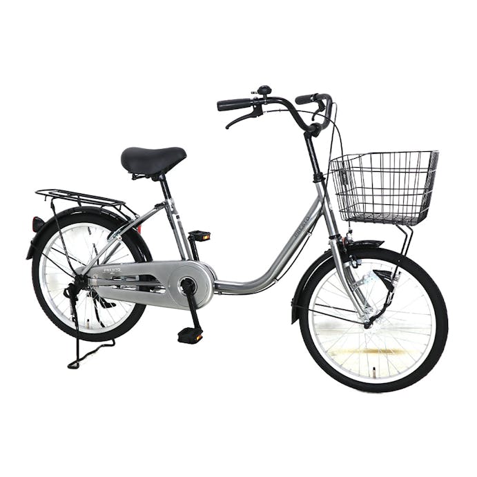【自転車】《シナネンサイクル》軽快プレストミニ2LED HD 20インチ シルバー