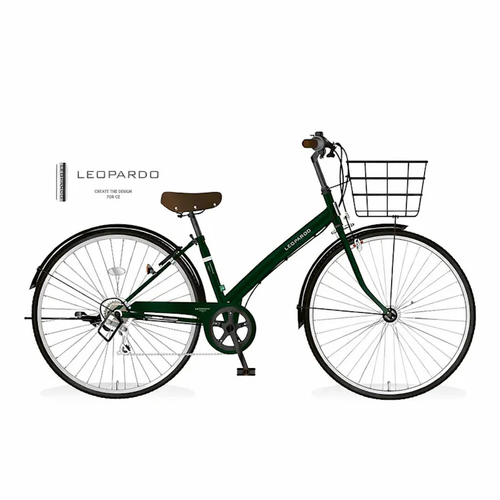 【自転車】シティ車 LEOPARDO 27型 外装6段 BAA グリーン