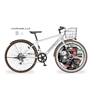 【自転車】シティクロス CAVALLO カゴツキ 700C 外装6段 ホワイト