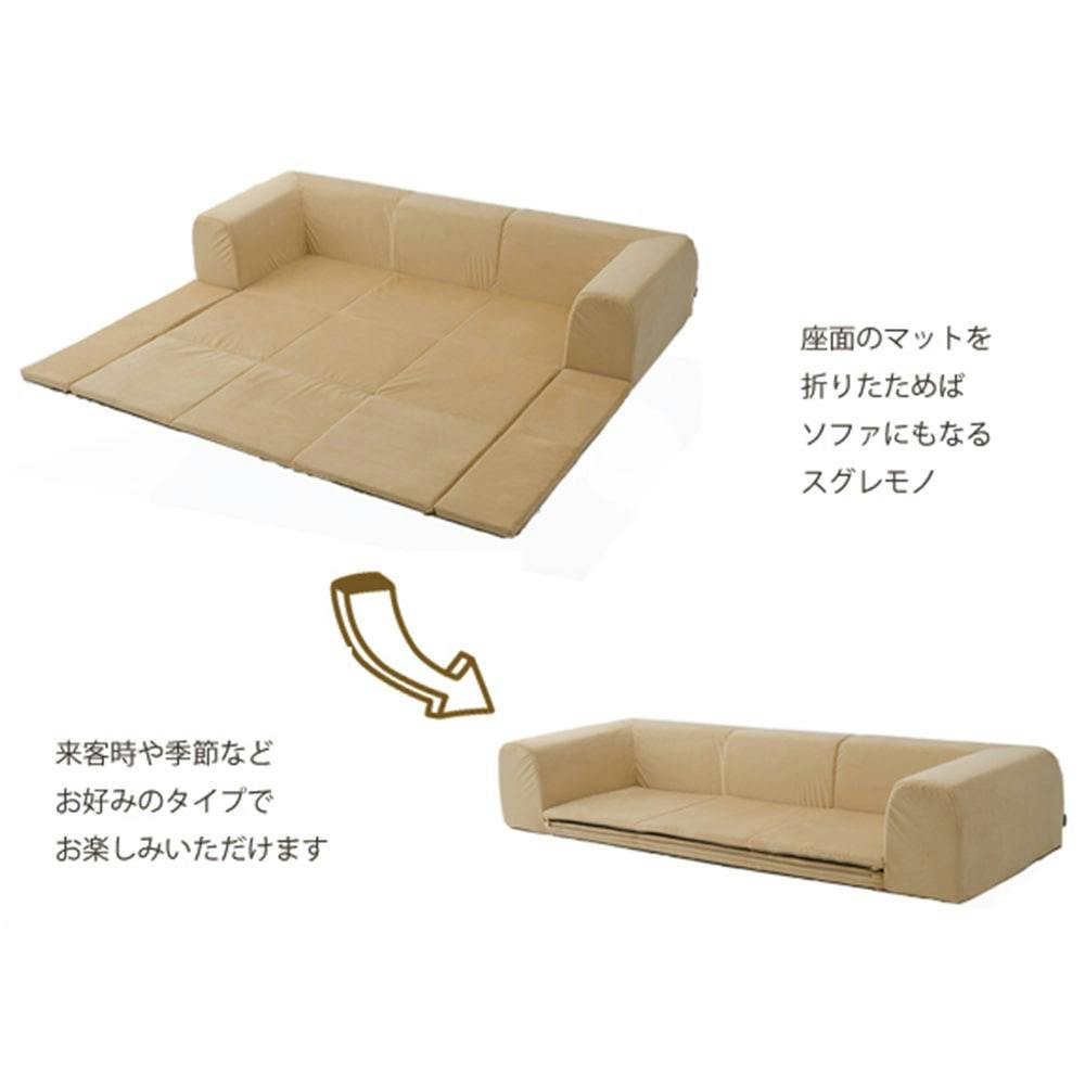 オンライン限定】洗えるラグ付ソファーA682-561BR【別送品