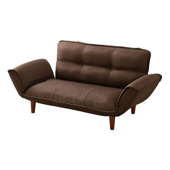 2人掛けカウチソファーファブリック生地 BR【別送品】