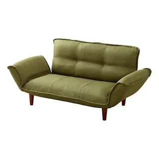 【通常WEB価格19800円】2人掛けカウチソファーファブリック生地 GRN【別送品】