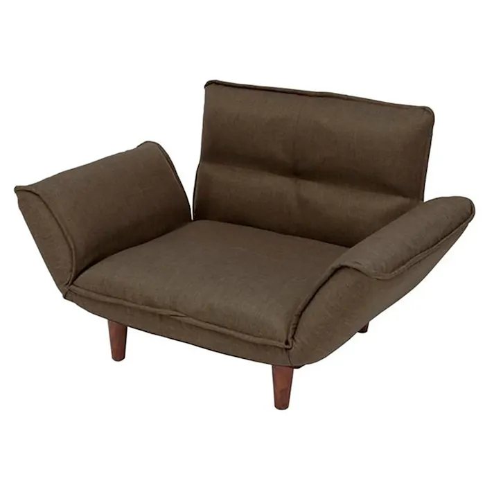 1人掛けカウチソファーファブリック生地 BR【別送品】