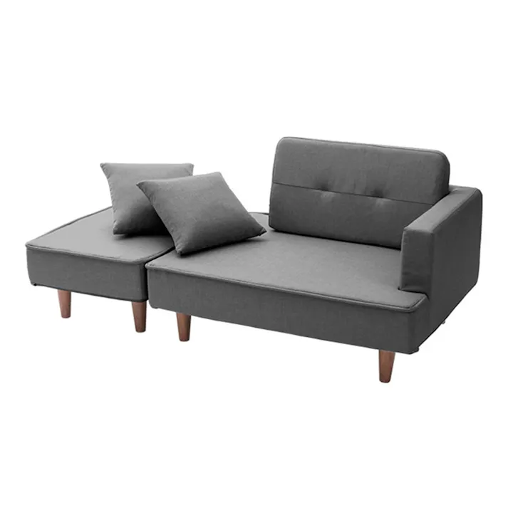 コンパクトカウチソファ グレー【別送品】