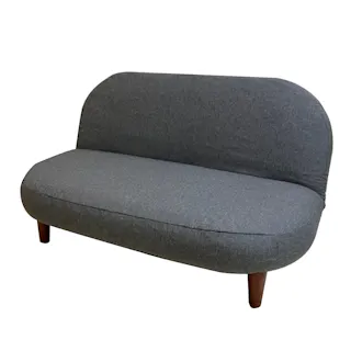 【通常WEB売価17800円】2人掛けラウンドソファグレー