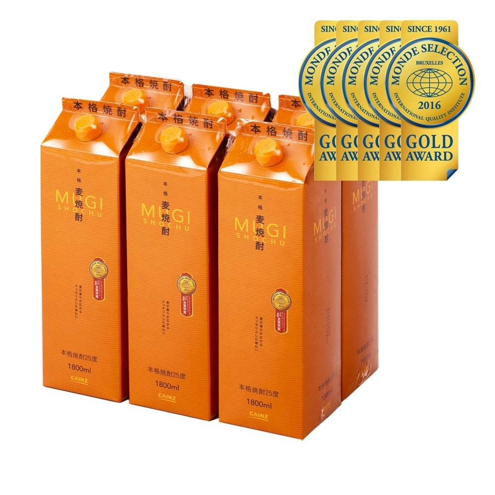 ケース販売】カインズ 本格麦焼酎 25度 1800ml×6本(販売終了