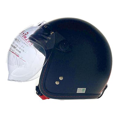 ユニカー工業 MATTEDスモールジェットヘルメット ブラック/レッド BH-36R