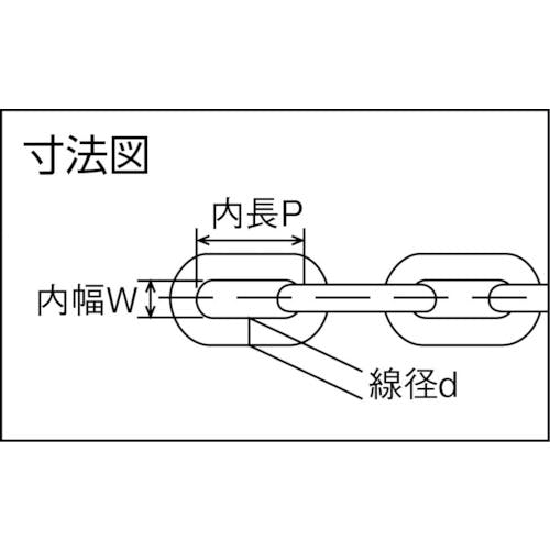 水本 ステンレスチェーン 30m 線径2mm/2A 線径:2.0×内幅:3.5mm-