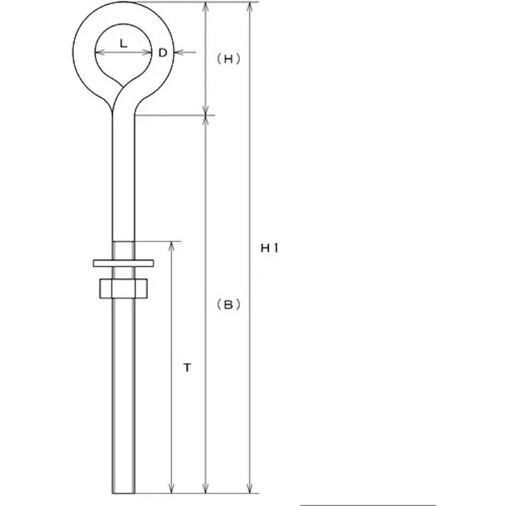 【CAINZ-DASH】水本機械製作所 ステンレス ウルトラロングアイボルト(ブネジ) 捻子径W-1/2 A-341【別送品】