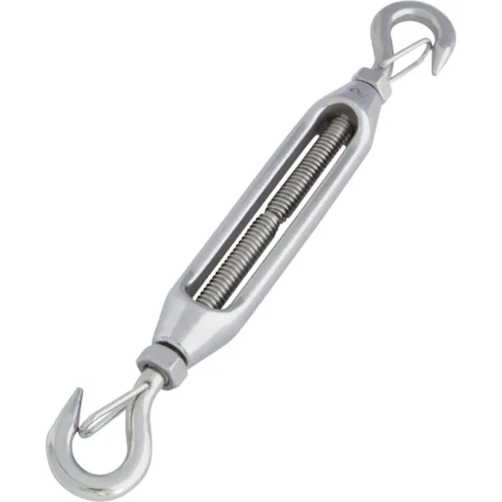 【CAINZ-DASH】水本機械製作所 ステンレス 枠式ターンバックル外れ止め付(フック&フック) 4分 A-1355【別送品】