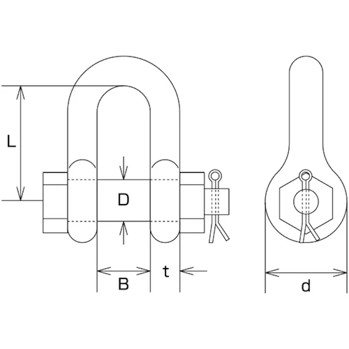 【CAINZ-DASH】水本機械製作所 ステンレス JIS型シャックルSB型 呼び14mm A-2465【別送品】